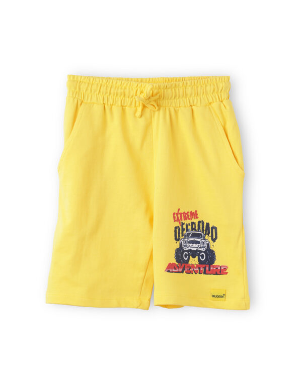 Boys Shorts Cotton French Terry Dandelion Yellow Off Road Jeep