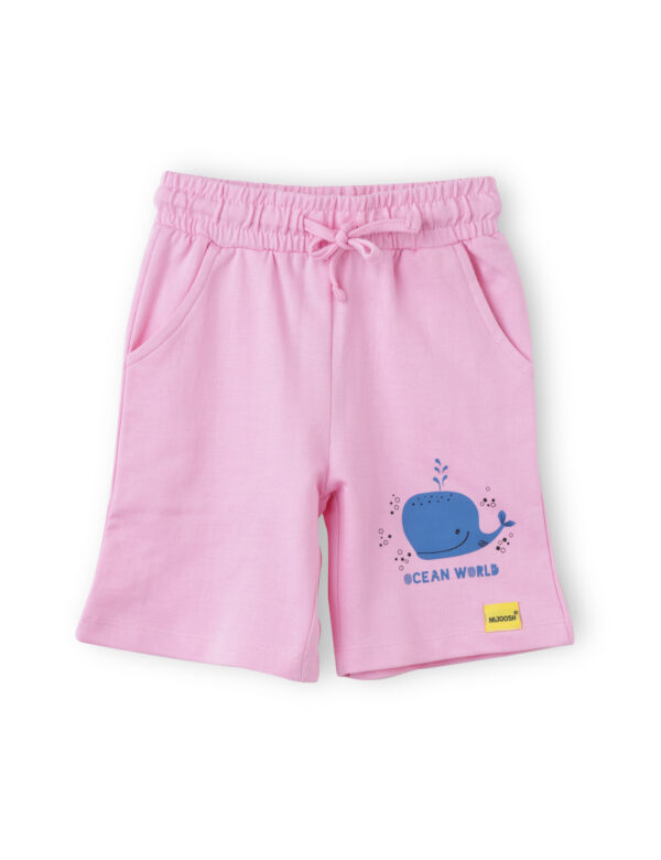 Girls Shorts Cotton French Terry Bon Bon Pink Baby Shark