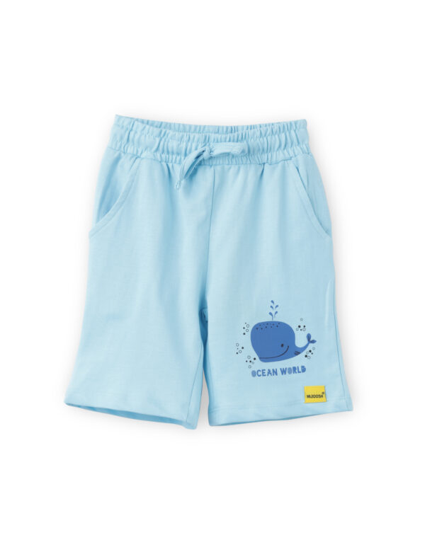 Girls Shorts Cotton French Terry Atomizer Blue Baby Shark