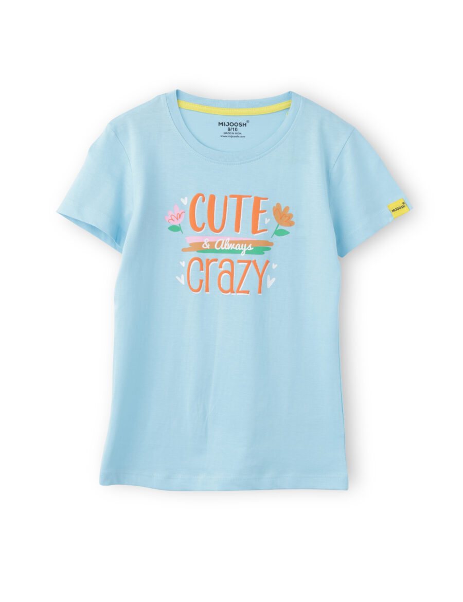 Girls T shirt Cotton Atomizer Blue Cute Crazy