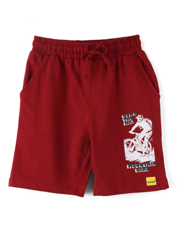 Boys Shorts Cotton French Terry Winery Red Mountain Bike