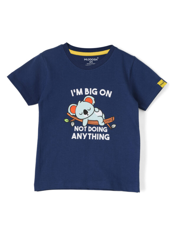 Boys T shirt Cotton Estate Blue Not Doing Anything