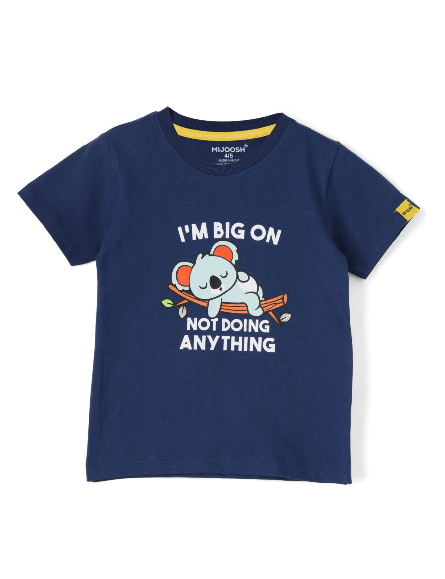 Boys T shirt Cotton Estate Blue Not Doing Anything