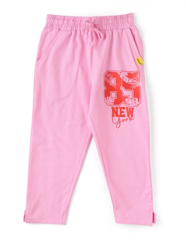 Girls Capri Pants Cotton French Terry Bon Bon Pink New York