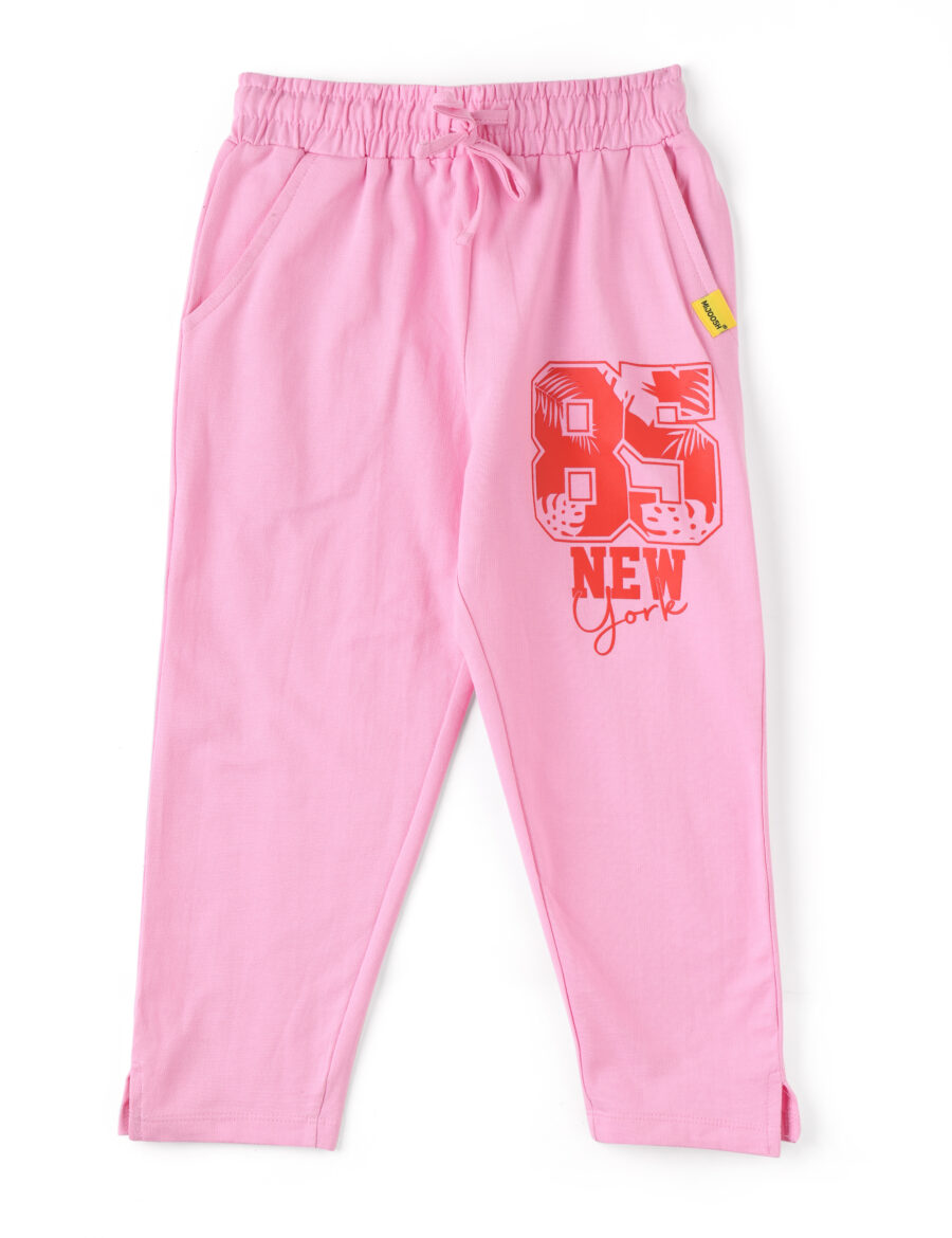 Girls Capri Pants Cotton French Terry Bon Bon Pink New York