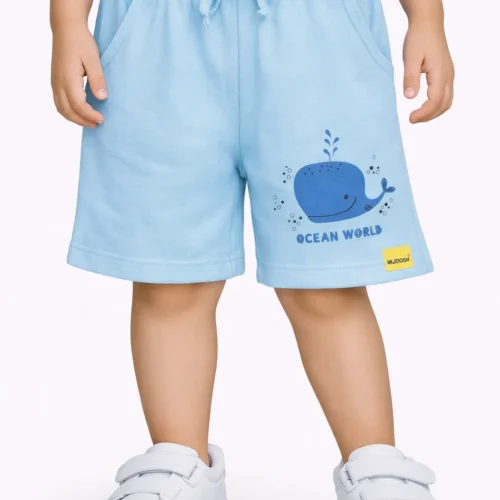 Girls Cotton Shorts | Baby Shark | Blue | 2-6Y