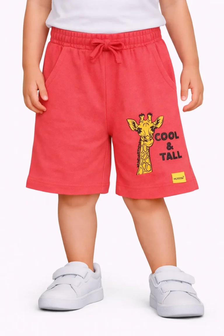 Junior girls red giraffe shorts