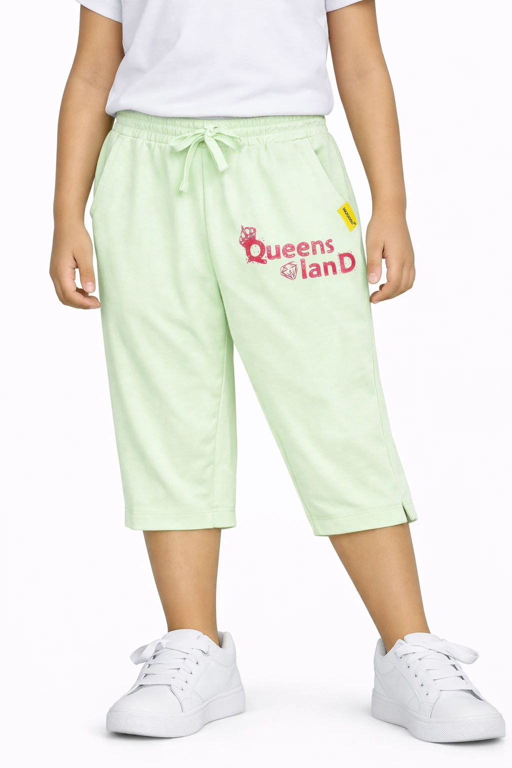 Light green capri pant Girls Cotton Capri Pants | Green Queens | 7-14Y