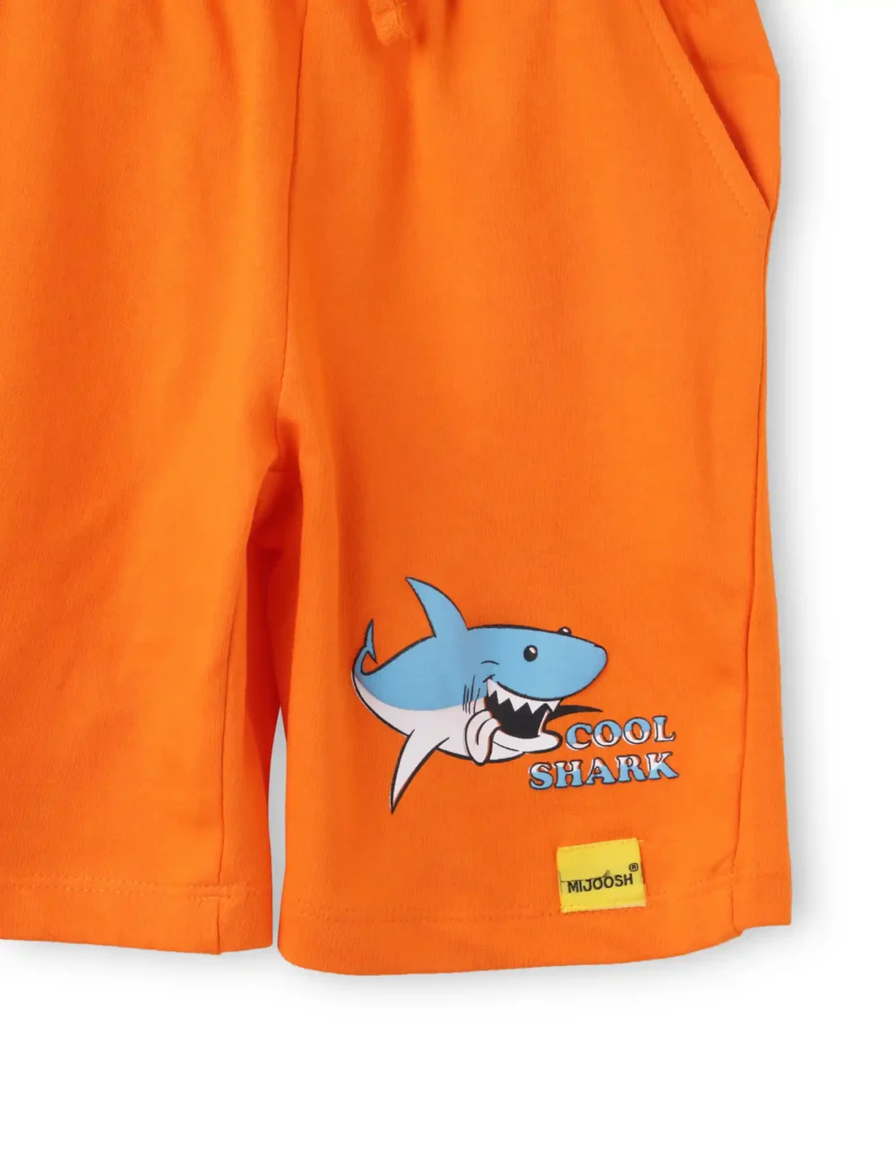 Boys Cotton Shorts with Cool Shark Print | Scarlet Ibis | Ages 2-6 | Mijoosh