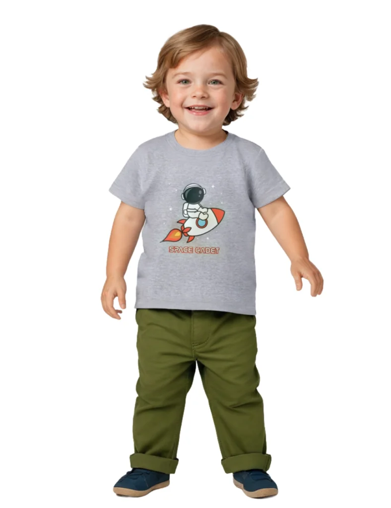 Boys Cotton T-Shirt | Space Cadet | Grey Heather | 2-6Y