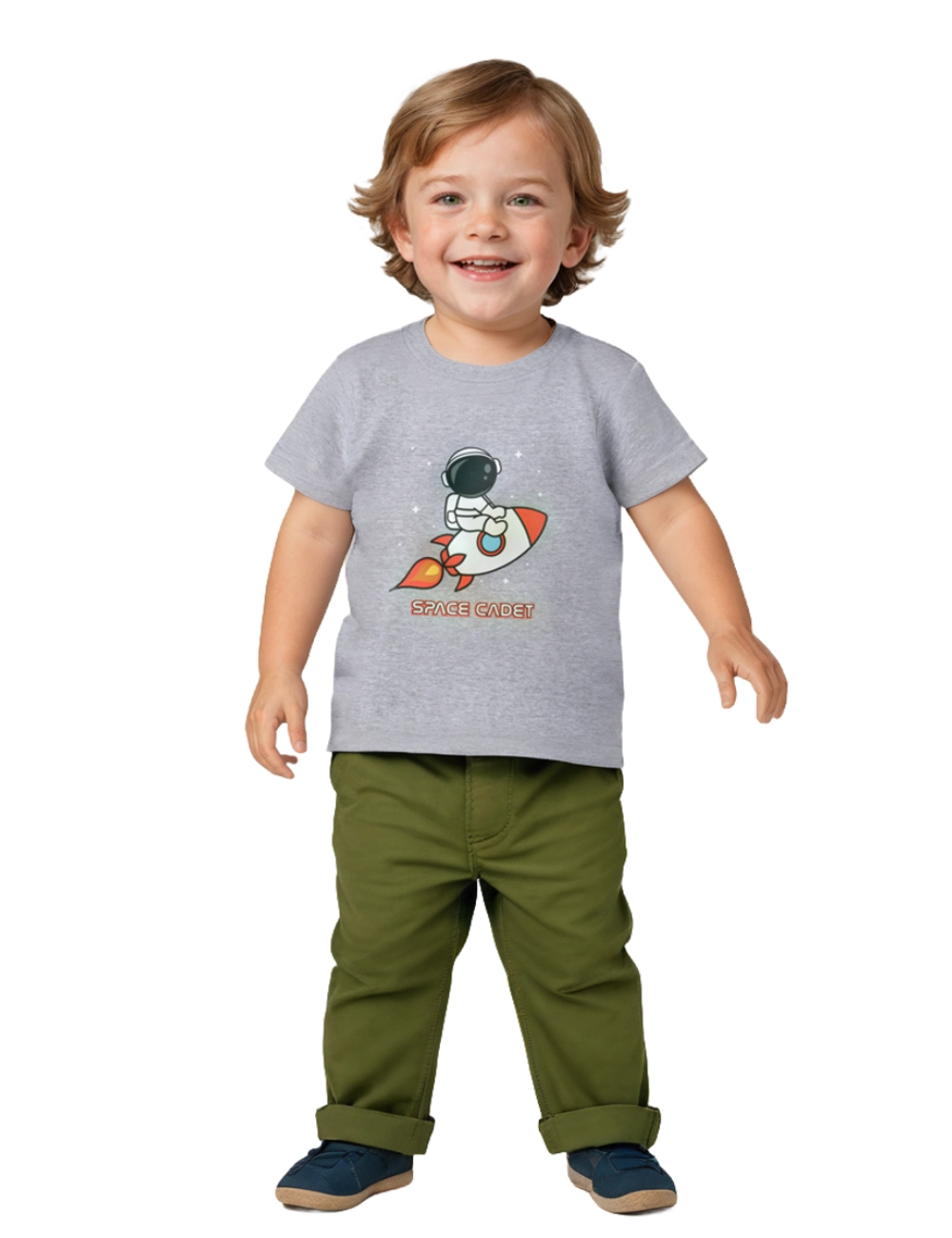 Boys Cotton T-Shirt | Space Cadet | Grey Heather | 2-6Y