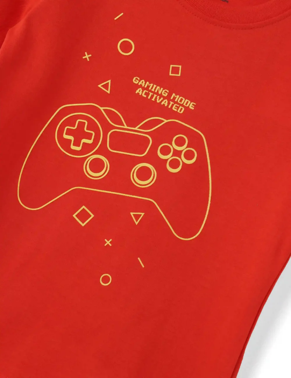Boys Cotton T-Shirt | Joystick Gamer | Fiery Red | 2-6Y