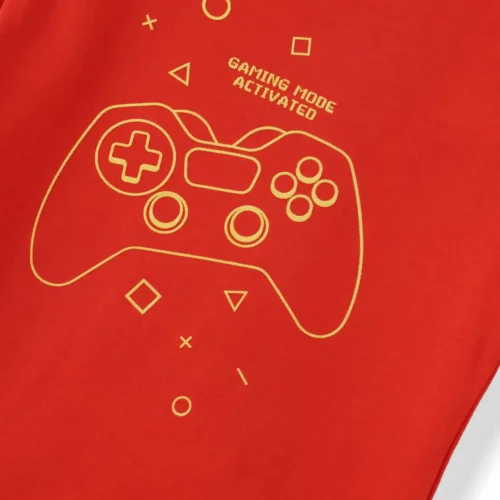 Boys Cotton T-Shirt | Joystick Gamer | Fiery Red | 2-6Y