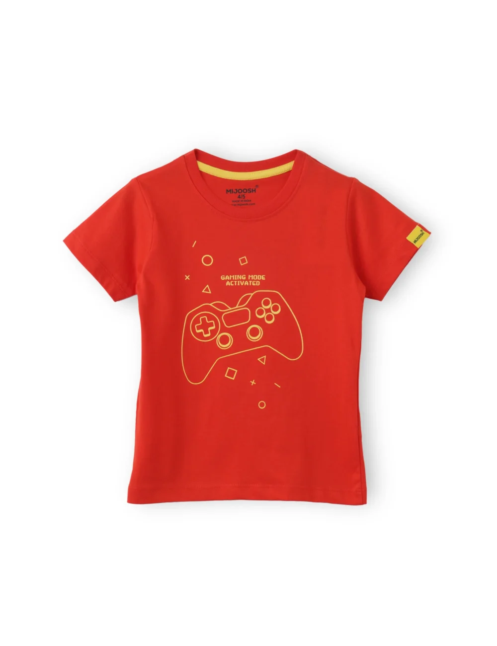 Boys Cotton T-Shirt | Joystick Gamer | Fiery Red | 2-6Y