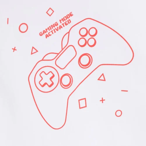 Boys Cotton T-Shirt | Joystick Gamer | White | 2-6Y