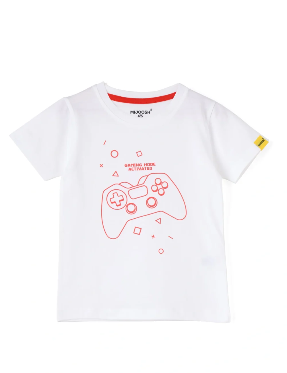Boys Cotton T-Shirt | Joystick Gamer | White | 2-6Y