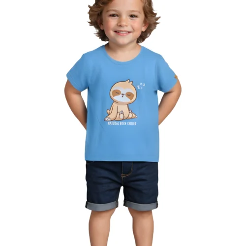 Boys Cotton T-Shirt | Born Chiller | All Aboard Blue | 2-6Y