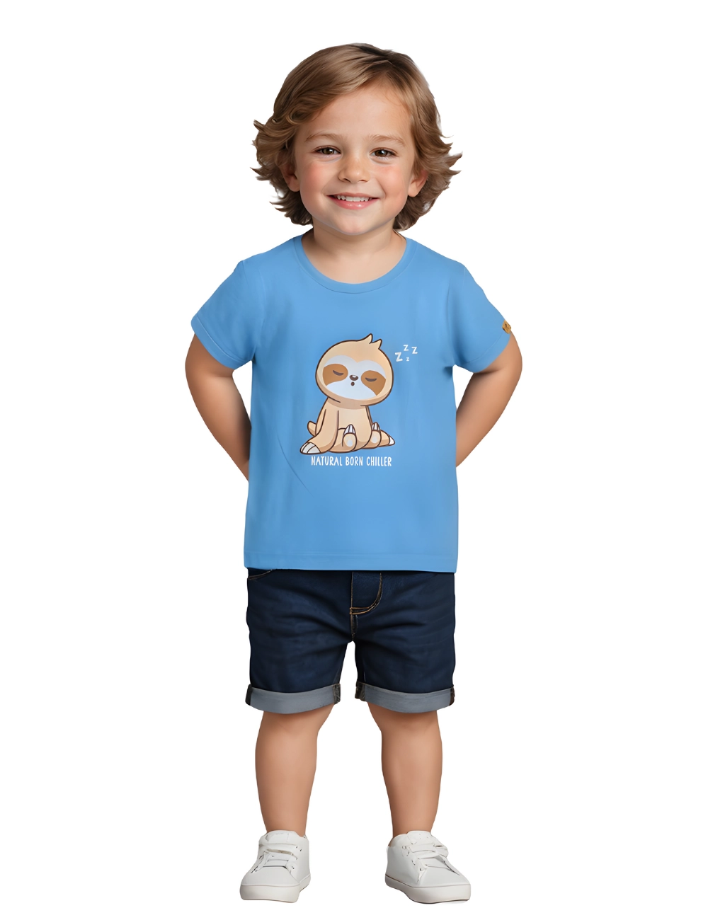 Boys Cotton T-Shirt | Born Chiller | All Aboard Blue | 2-6Y