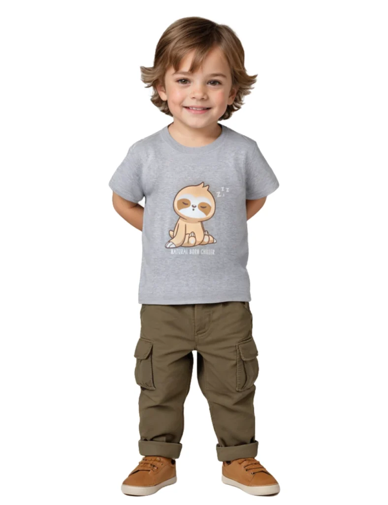 Boys Cotton T-Shirt | Born Chiller | Grey Heather | 2-6Y