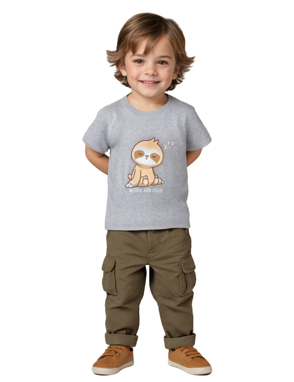 Boys Cotton T-Shirt | Born Chiller | Grey Heather | 2-6Y