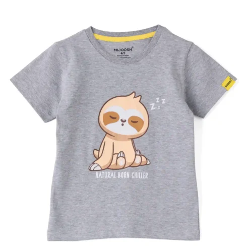 Boys Cotton T-Shirt | Born Chiller | Grey Heather | 2-6Y