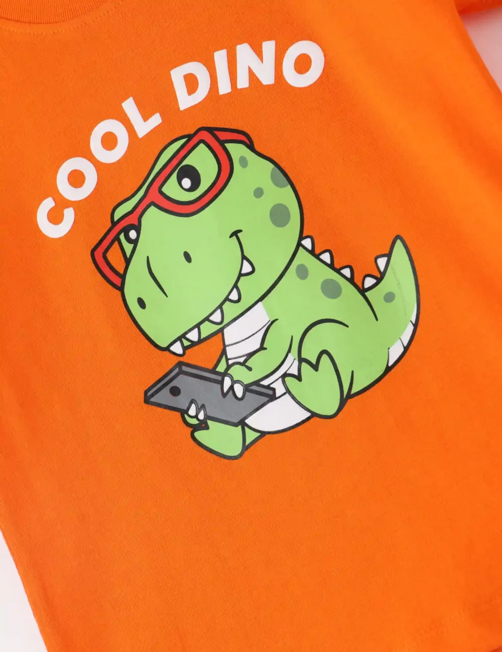 Boys Cotton T-Shirt | Cool Dino | Scarlet Ibis | 2-6Y