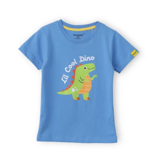 Boys Cotton T-Shirt | Lil Cool Dino | All Aboard Blue | 2-6Y