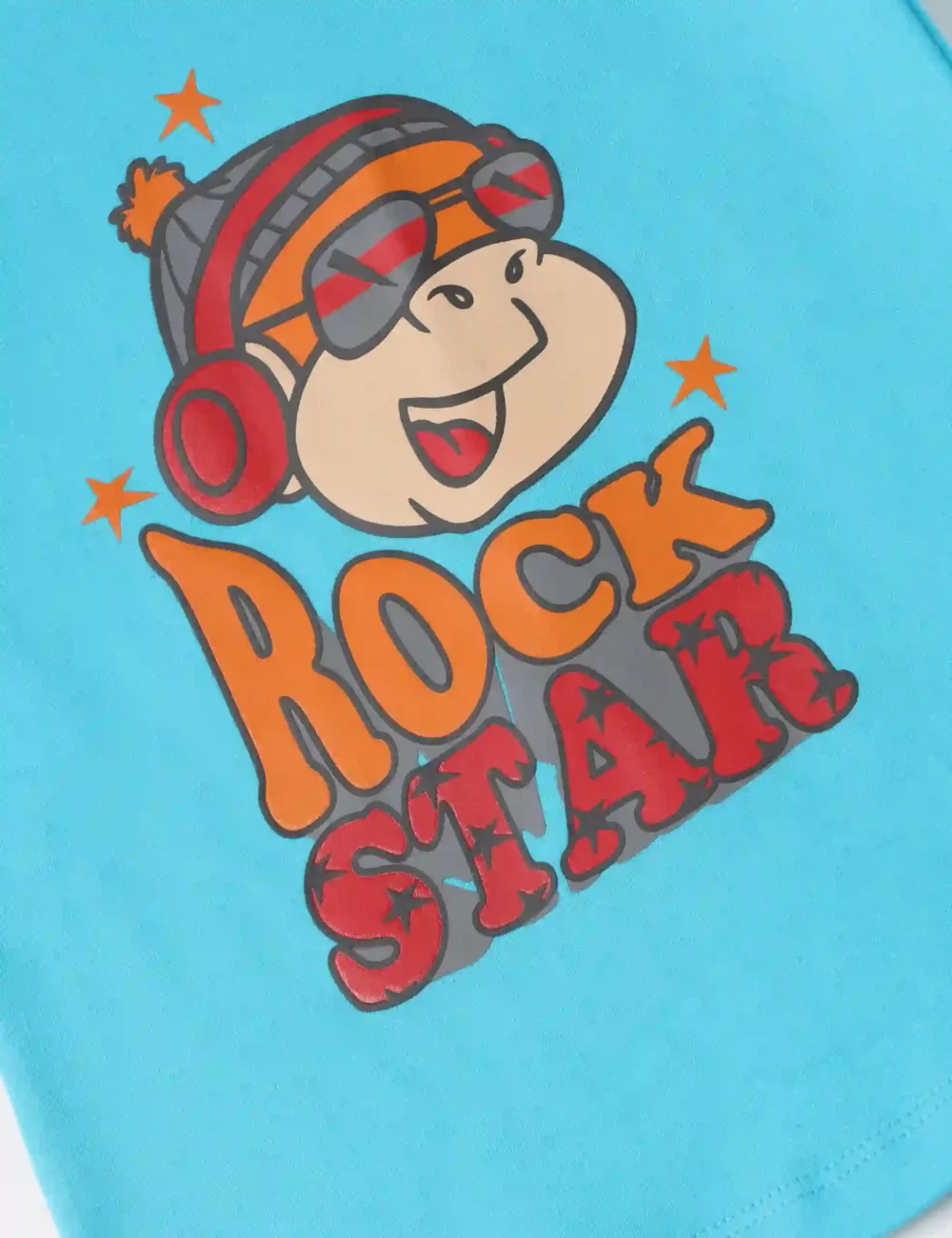 Boys Cotton T-Shirt | Rock Star | Scuba Blue | 2-6Y