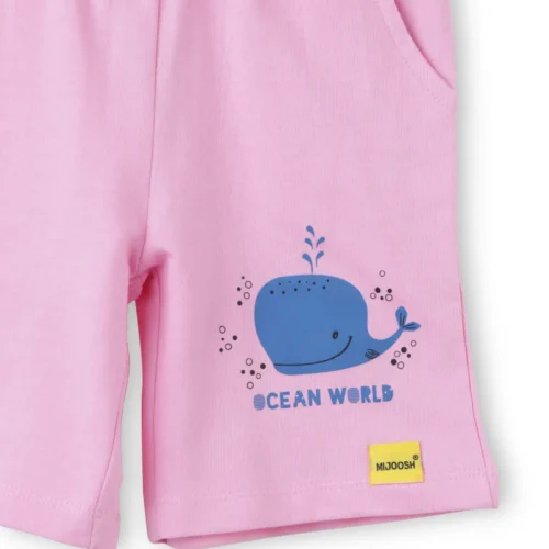 Girls Cotton Shorts | Baby Shark | Pink | 2-6Y
