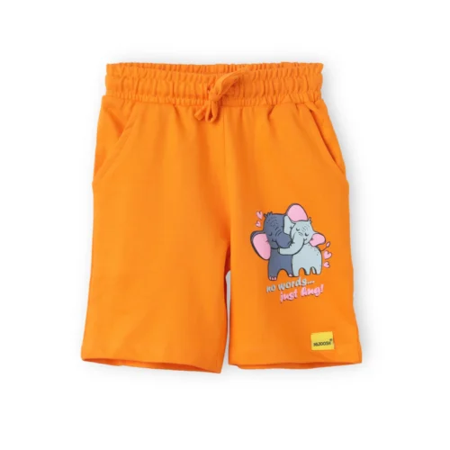Girls Cotton Shorts | Elephant | Orange | 2-6Y