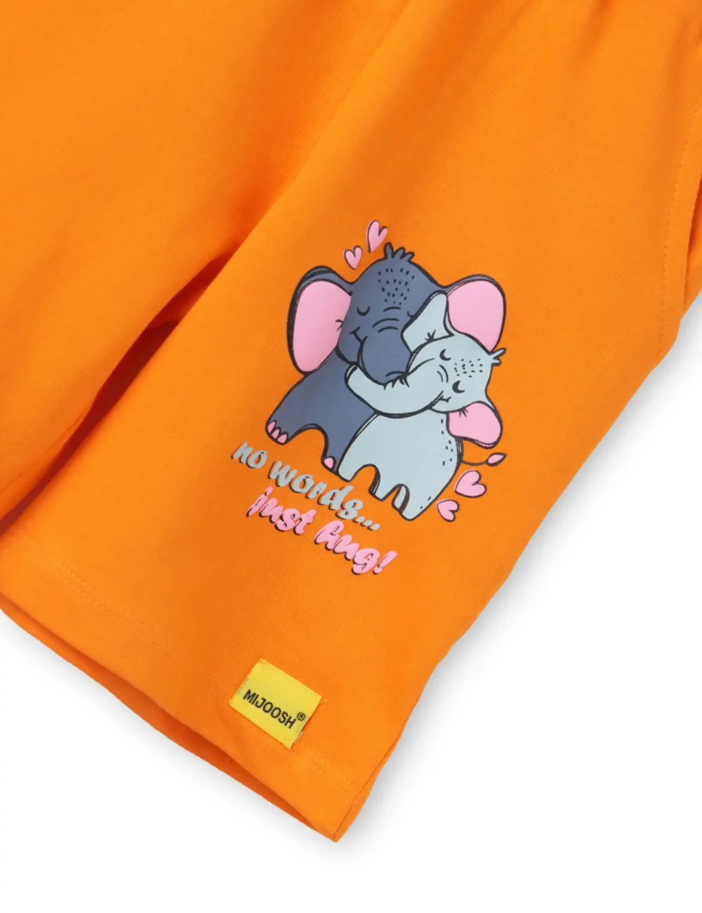 Girls Cotton Shorts | Elephant | Orange | 2-6Y