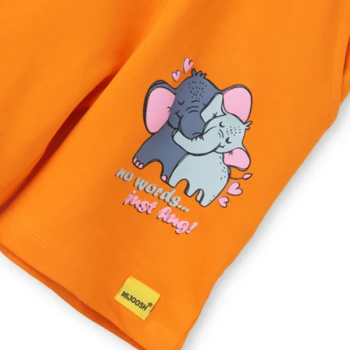Girls Cotton Shorts | Elephant | Orange | 2-6Y