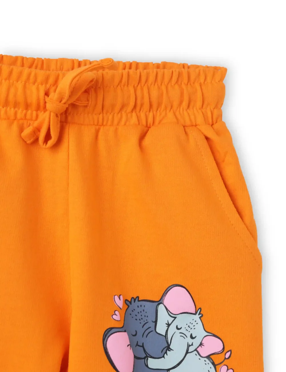 Girls Cotton Shorts | Elephant | Orange | 2-6Y