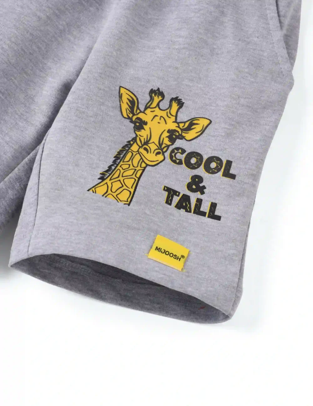 Girls Cotton Shorts | Giraffe | Grey Melange | 2-6Y