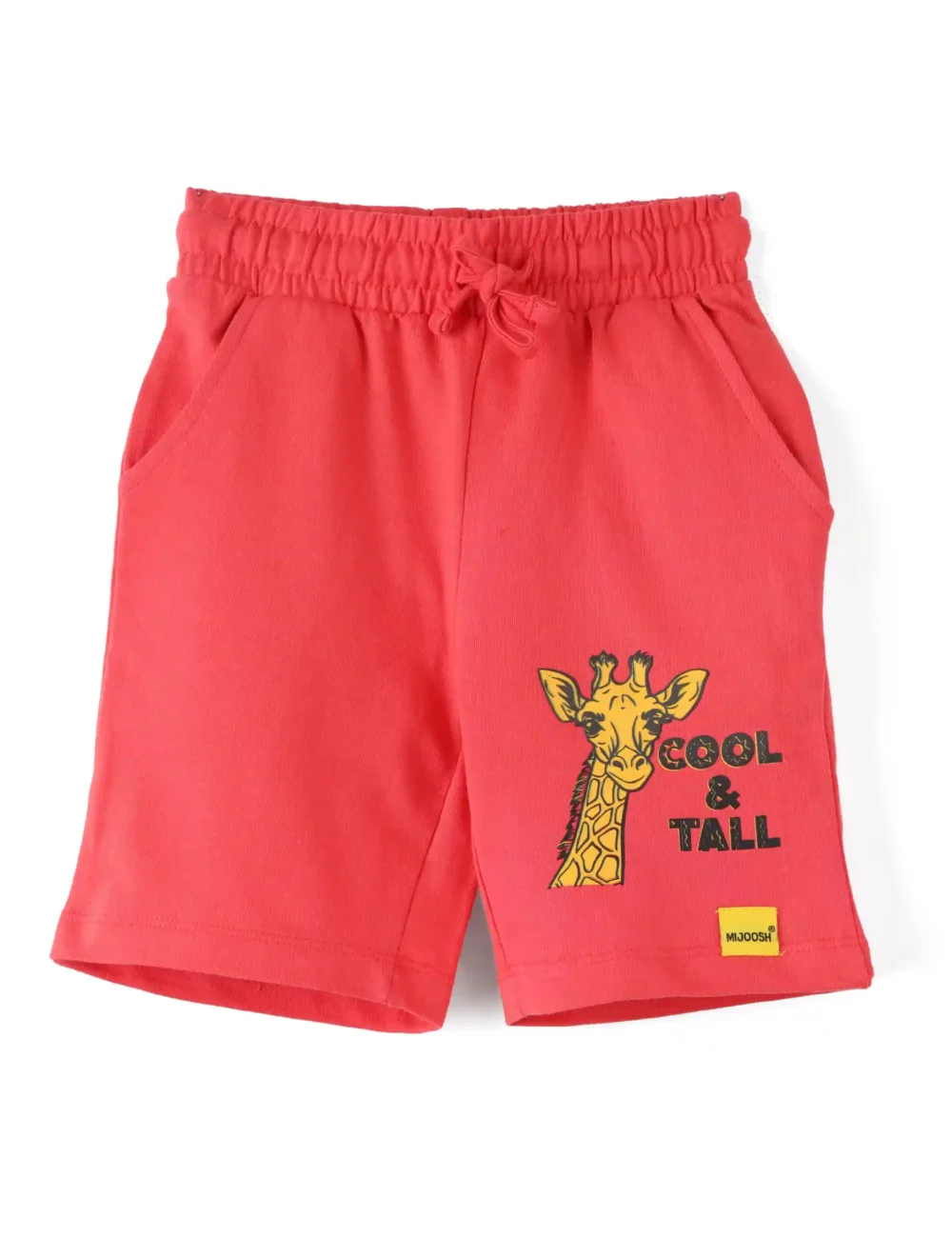 Girls Cotton Shorts | Giraffe | Red | 2-6Y