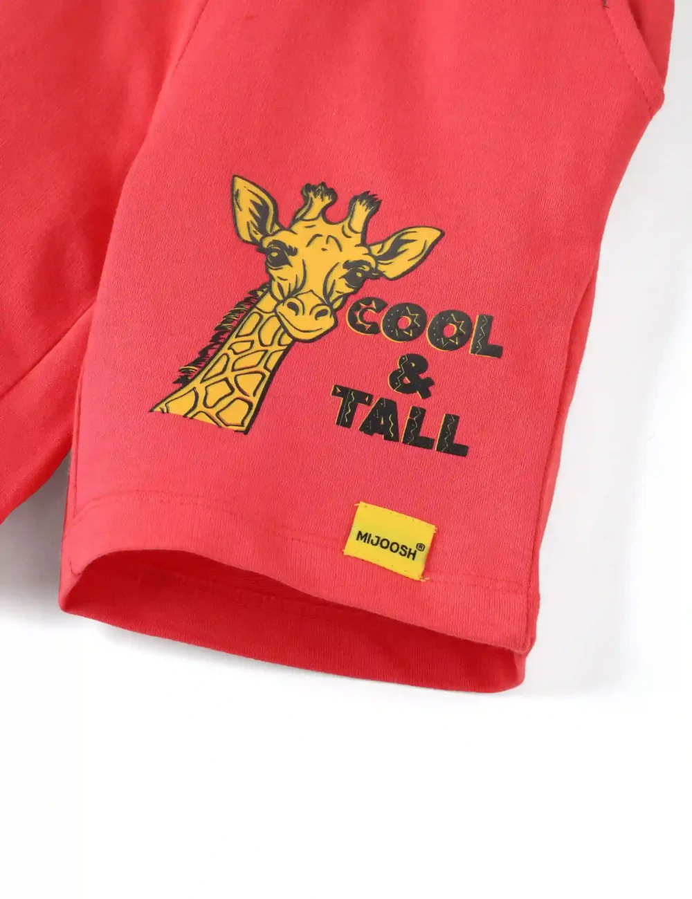 Girls Cotton Shorts | Giraffe | Red | 2-6Y