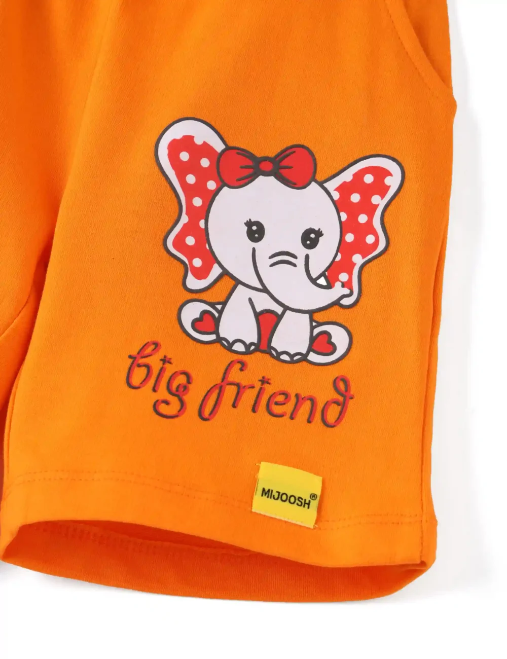 Girls Cotton Shorts | Big Elephant | Orange | 2-6Y