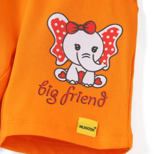 Girls Cotton Shorts | Big Elephant | Orange | 2-6Y