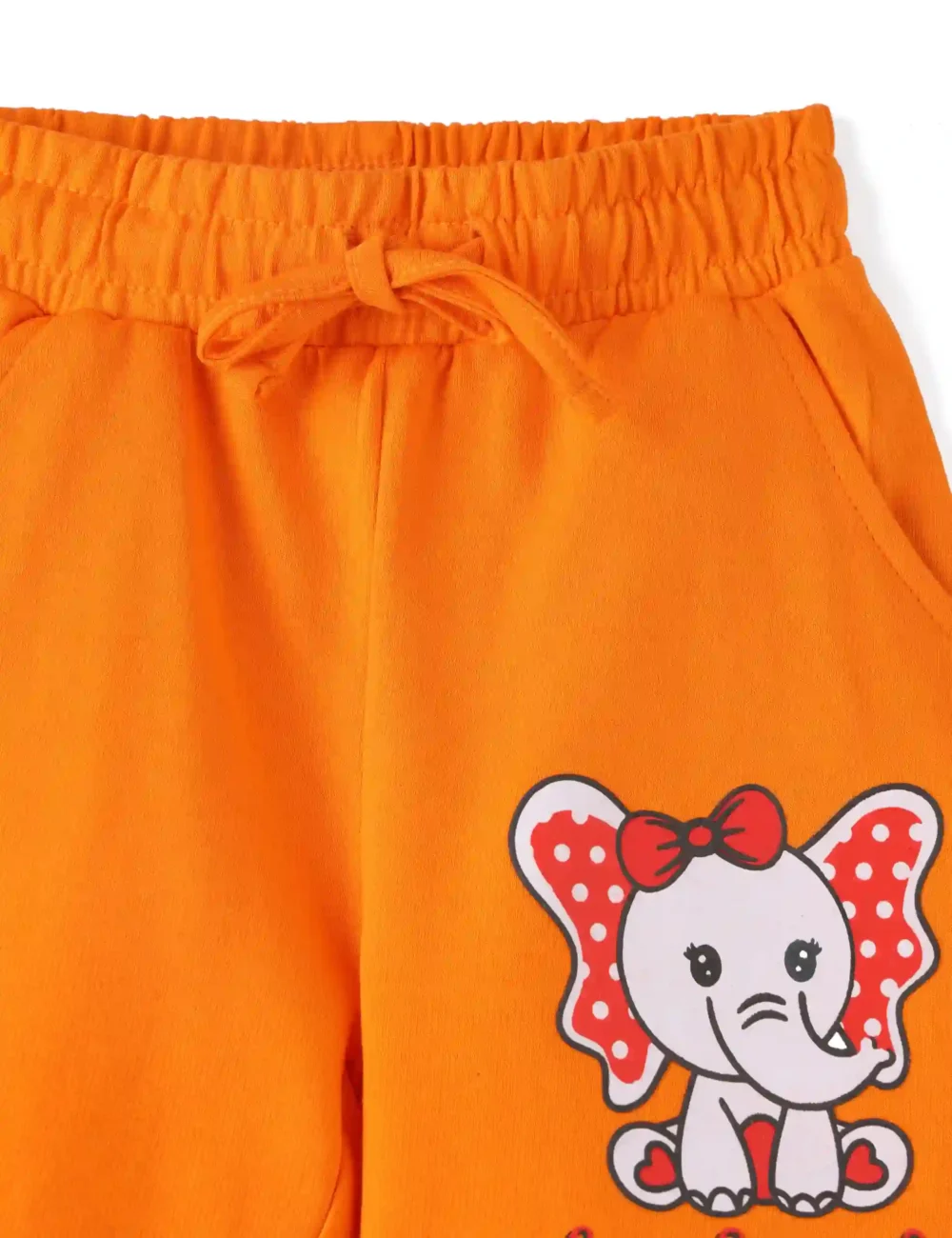 Girls Cotton Shorts | Big Elephant | Orange | 2-6Y