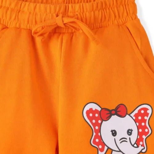 Girls Cotton Shorts | Big Elephant | Orange | 2-6Y