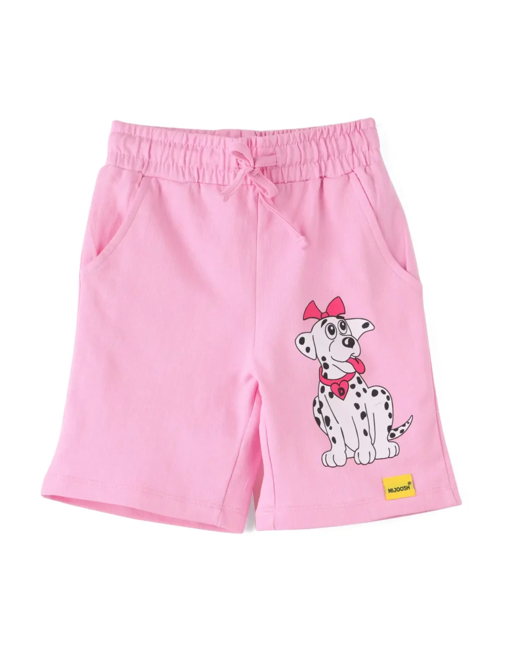 Girls Cotton Shorts | Cute Dog | Pink | 2-6Y