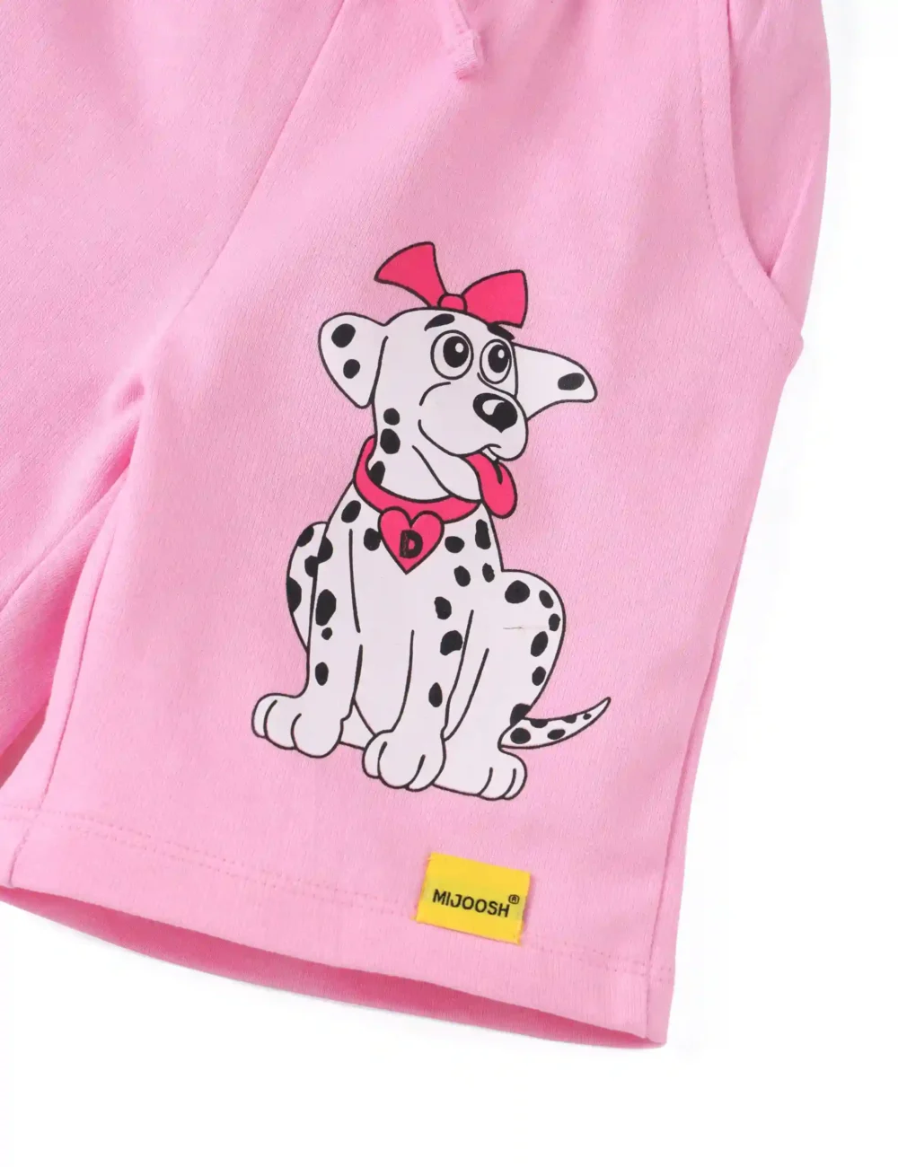 Girls Cotton Shorts | Cute Dog | Pink | 2-6Y