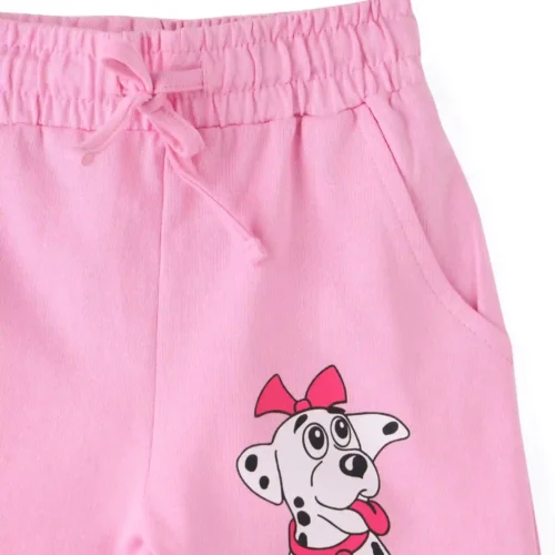 Girls Cotton Shorts | Cute Dog | Pink | 2-6Y
