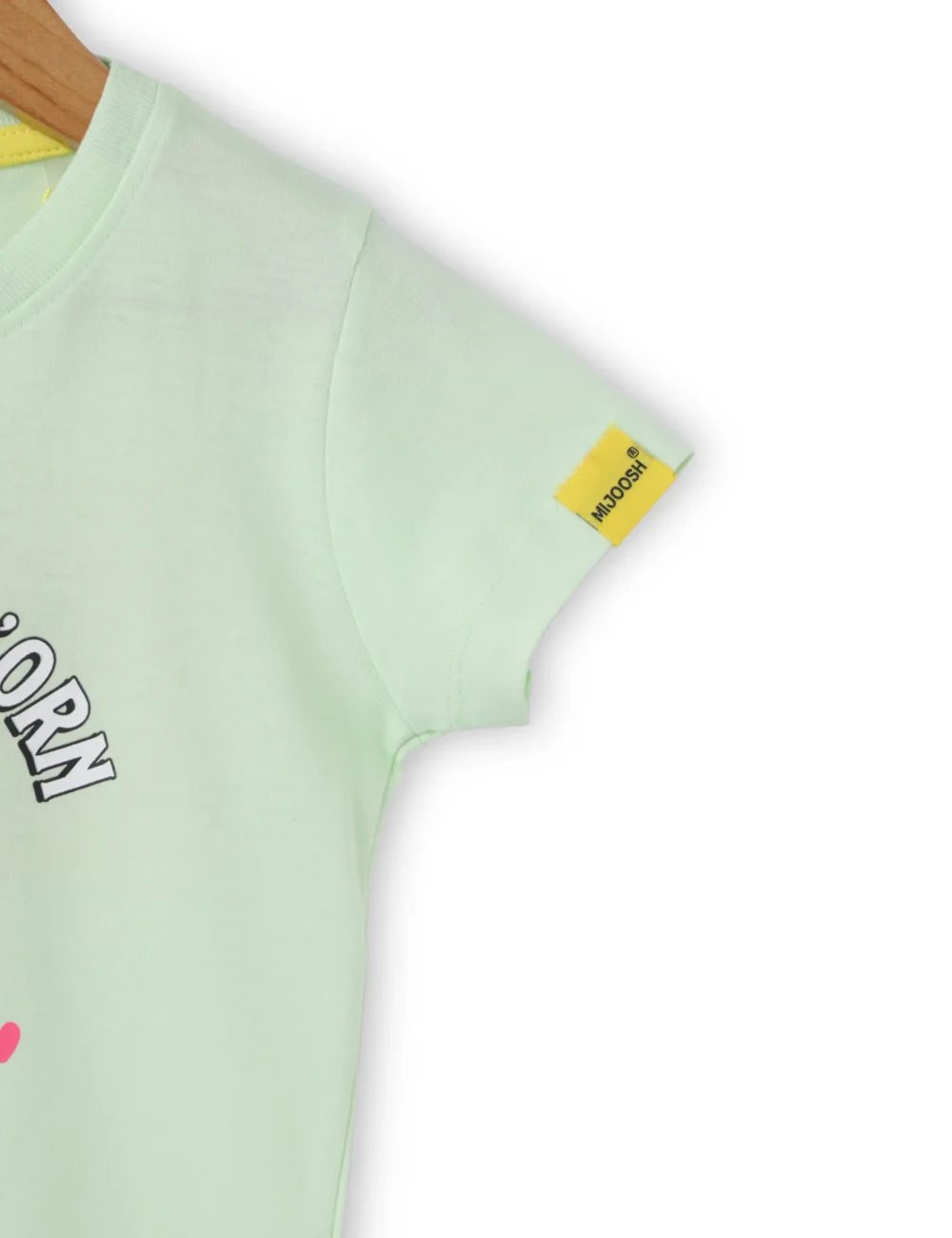 Girls Cotton T-Shirt | Cute Unicorn | Patina Green | 2-6Y