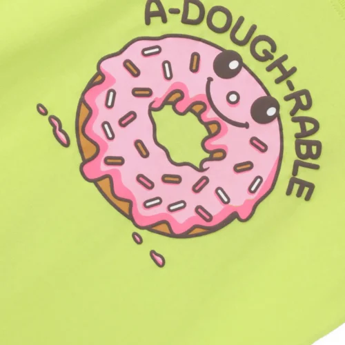 Girls Cotton T-Shirt | Donut | Acid Lime Green | 2-6Y