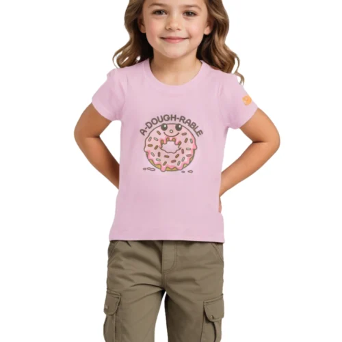 Girls Cotton T-Shirt | Donut | Bon Bon Pink | 2-6Y