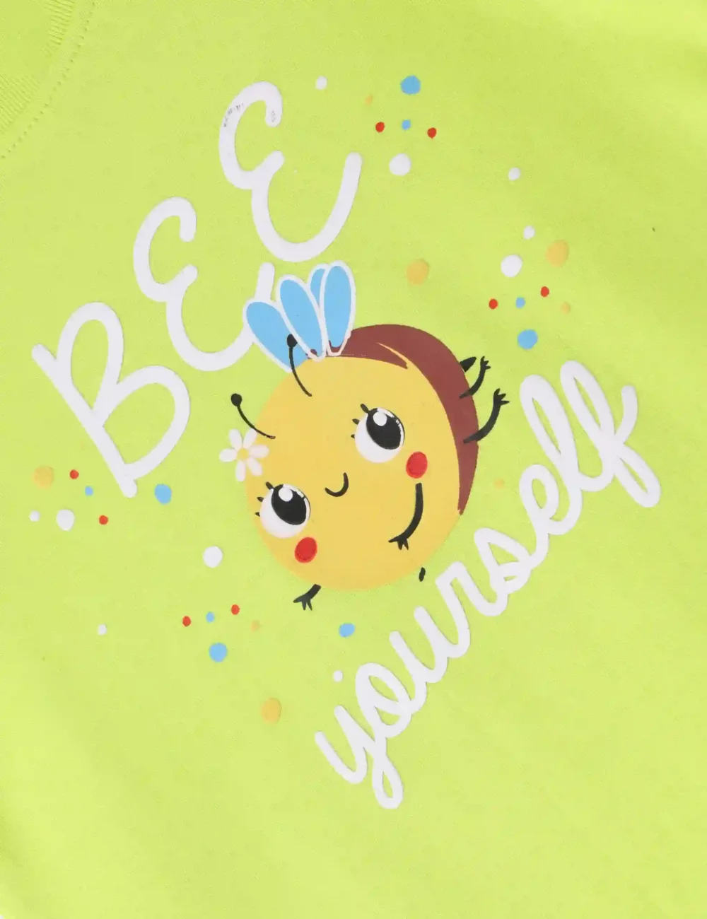 Girls Cotton T-Shirt | Honeybee | Acid Lime Green | 2-6Y