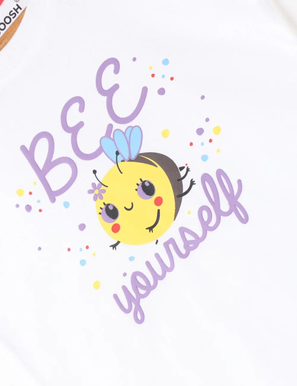 Girls Cotton T-Shirt | Honeybee | White | 2-6Y