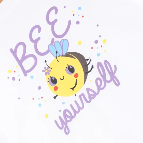 Girls Cotton T-Shirt | Honeybee | White | 2-6Y