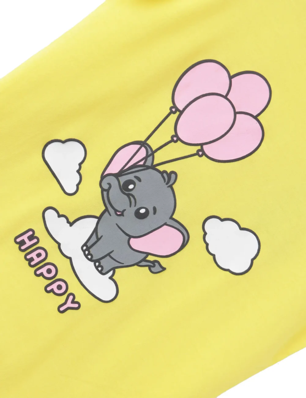 Girls Cotton T-Shirt | Baby Elephant | Blazing Yellow | 2-6Y